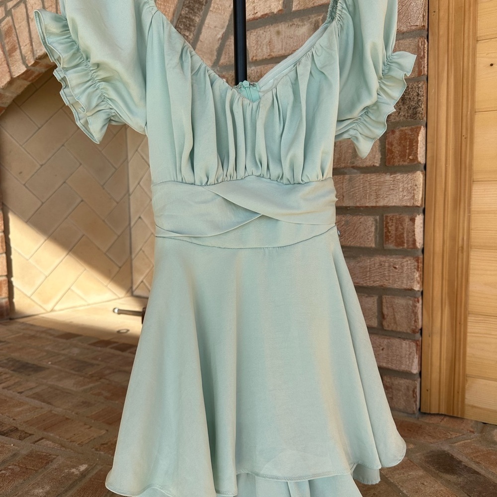 Balance Collection Light Green Ruffle Romper - Picture 2 of 14